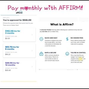 Pay 💲 monthly with Affirm‼️ Details ⬇️
